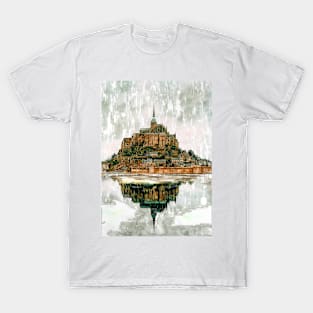 Mirrored Castle Abstract. For Vintage Castle Lovers. T-Shirt